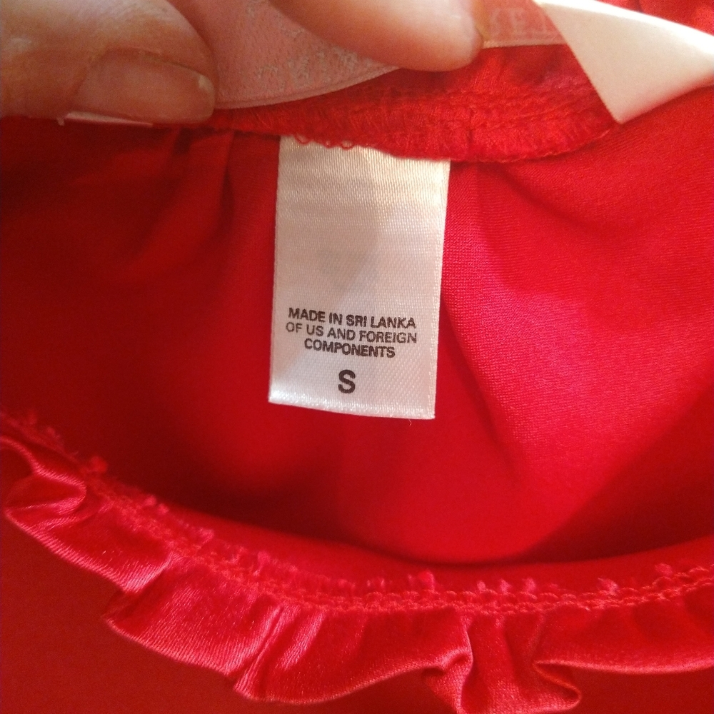 Vintage Victoria's Secret Angel Sz S Red Camisole 100 % Polyester Ruffle Angel - Picture 9 of 10